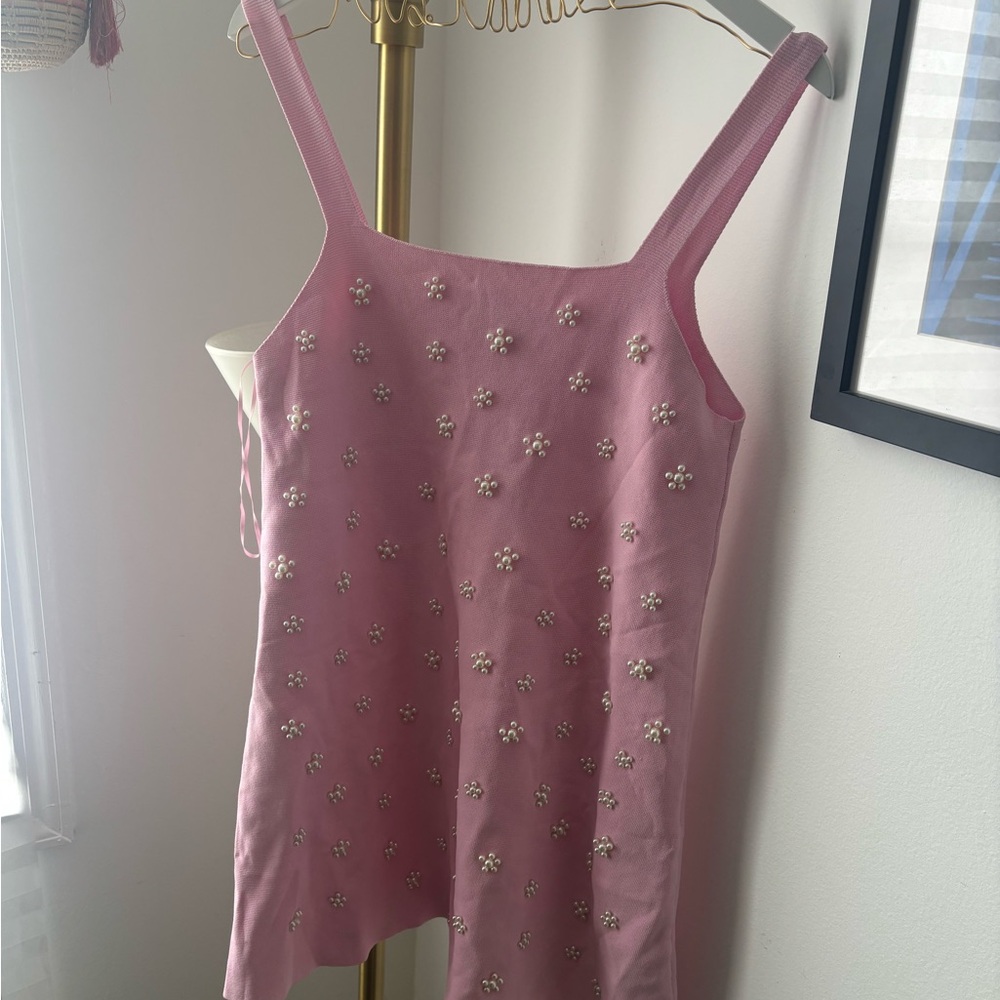 ZARA Pearl Embellished mini dress